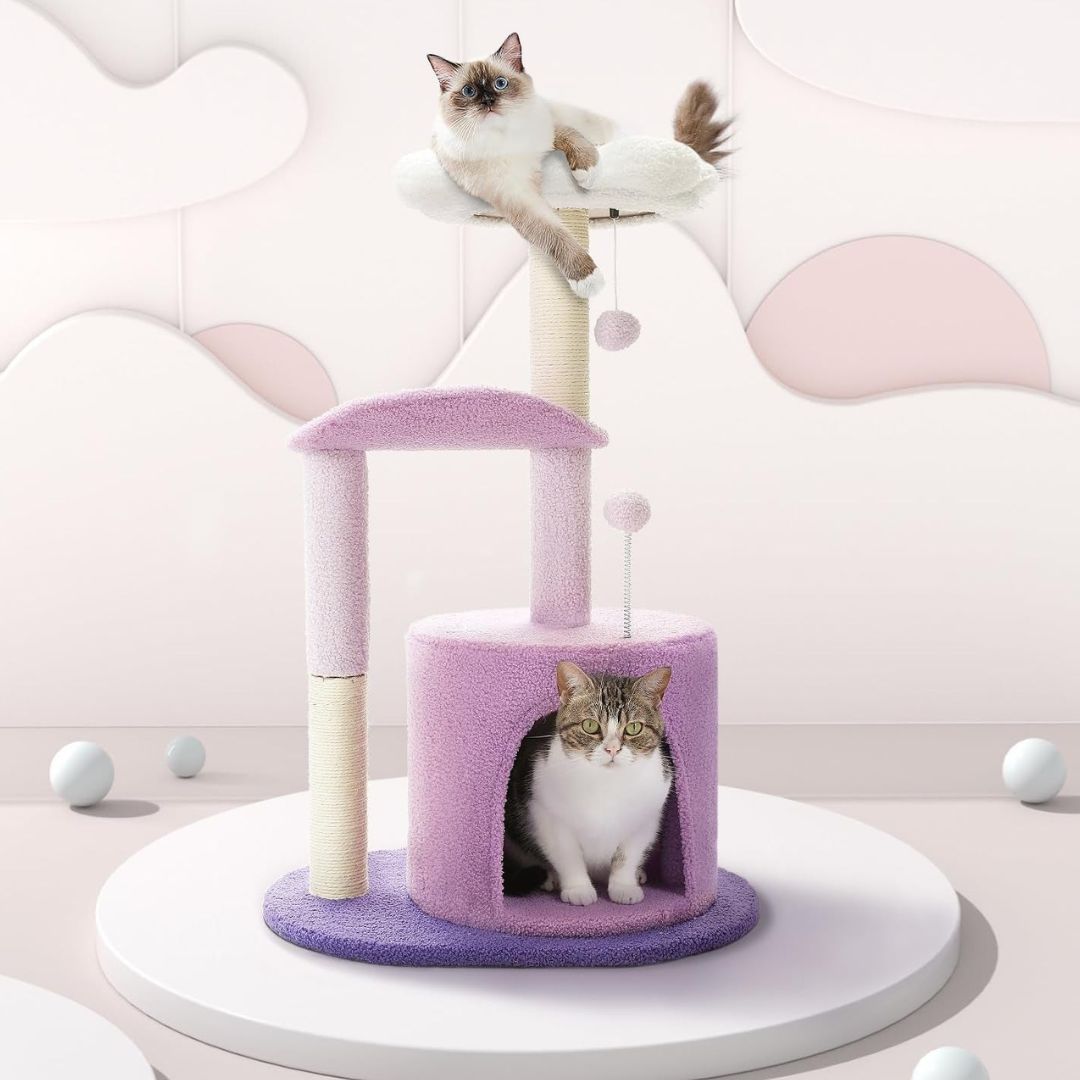 Lilac Floral Cat Tree