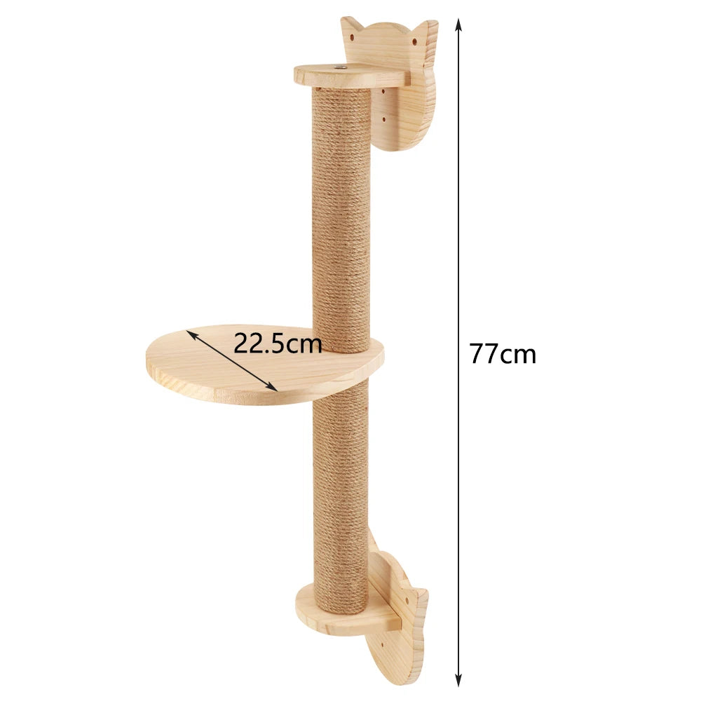 Cat Wall Furniture Climbing Shelf Wall Mounted Steps Stairway with Sisal Rope Scratching Grinding Claws Toy for Most Kitten Cats