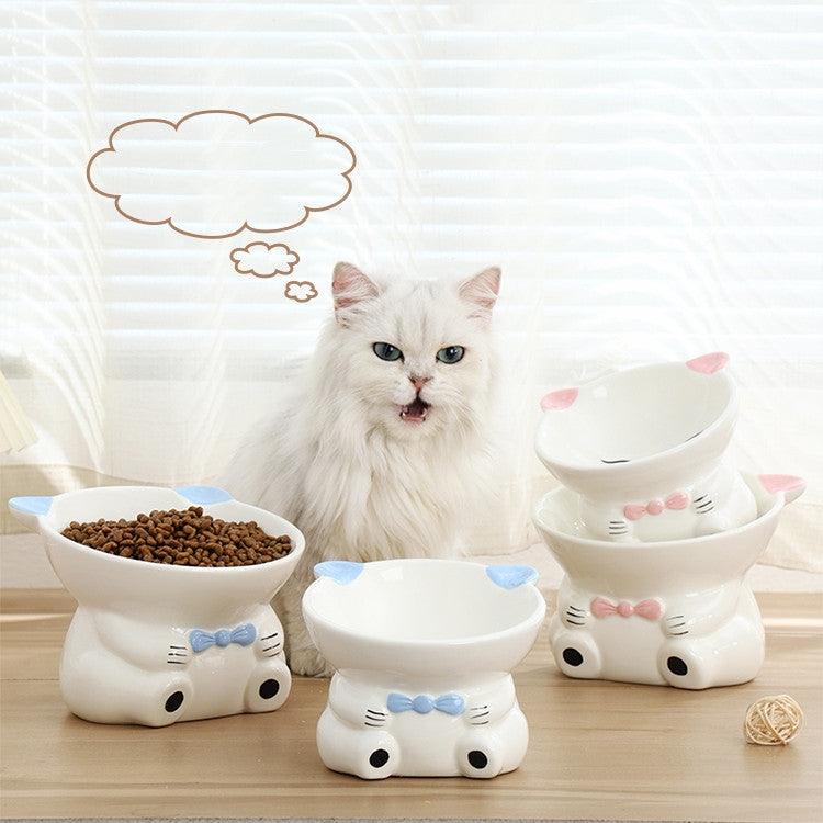 Sleeping Neko Elevated Food Bowl for Cats