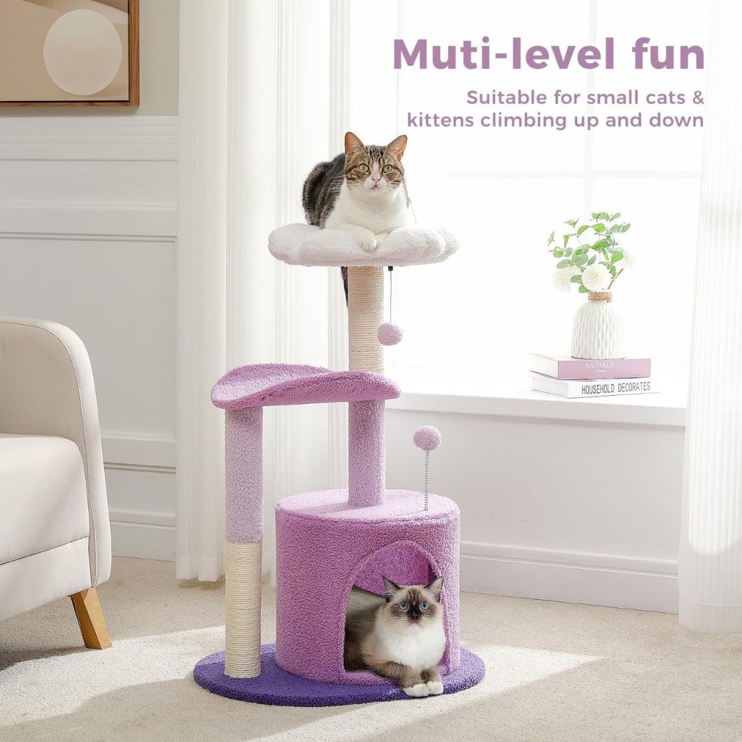 Lilac Floral Cat Tree