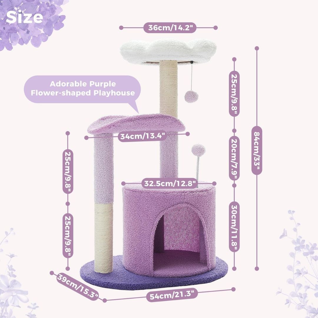 Lilac Floral Cat Tree