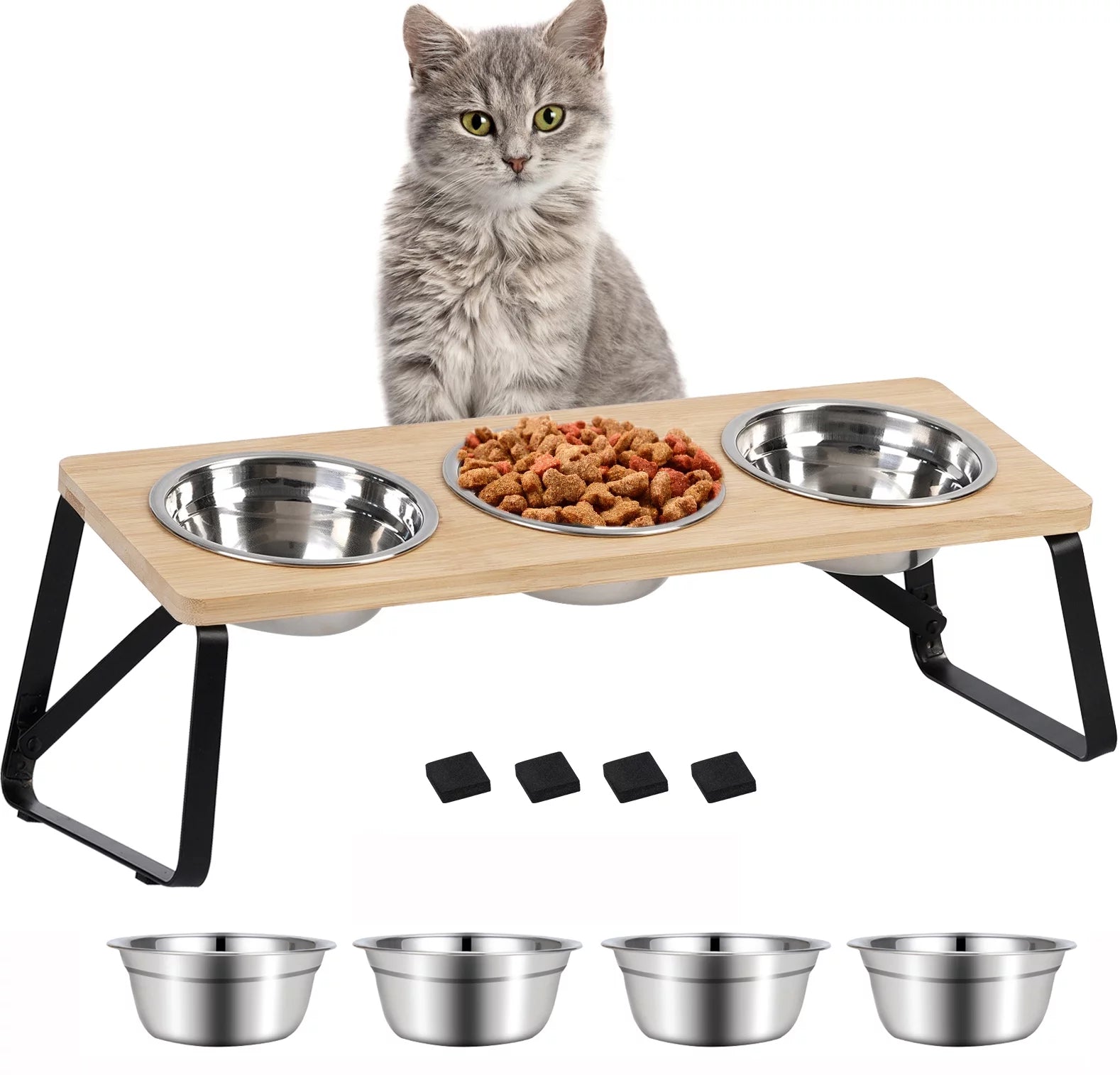 Elevated Cat Food Bowl 3 in One Set