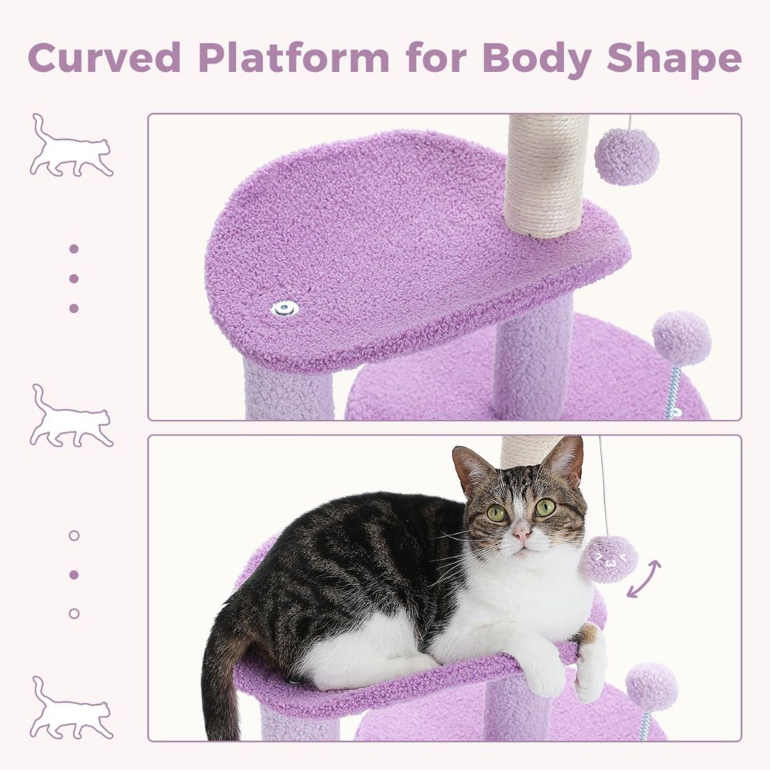 Lilac Floral Cat Tree