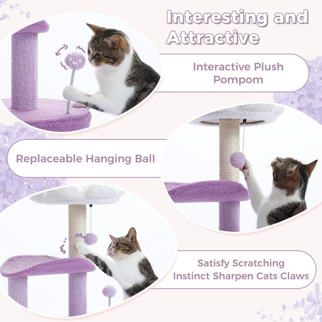 Lilac Floral Cat Tree