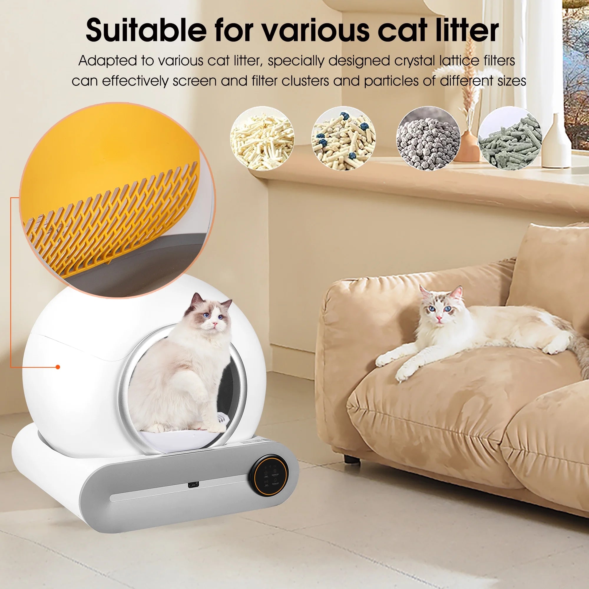 Automatic Cat Litter Box with App Control