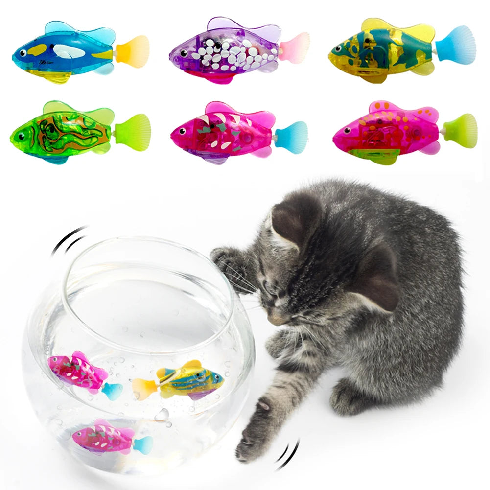 LED Lightup Fish Cat Toy Interactive Robot Fins