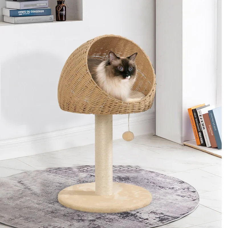 Rattan Cat Mini Tower