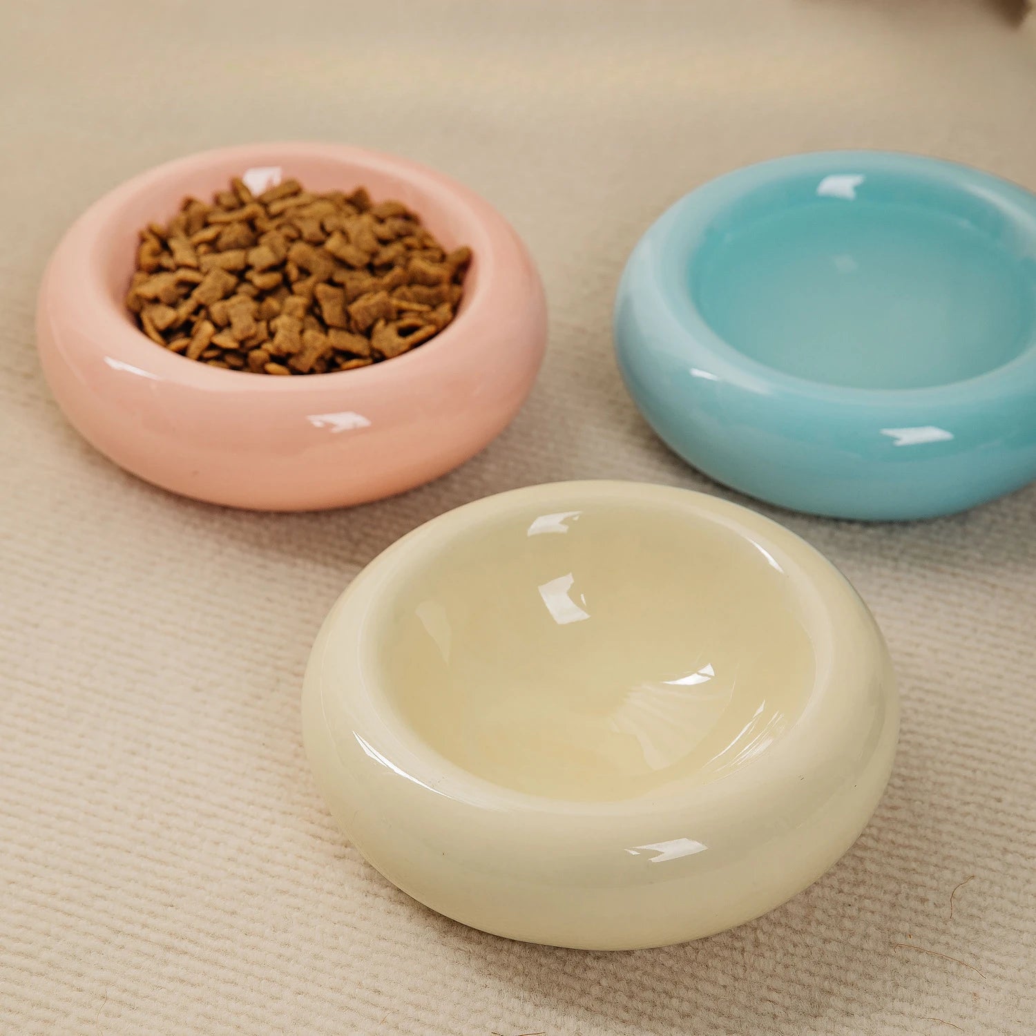 Round Ceramic Food Bowl for Cats