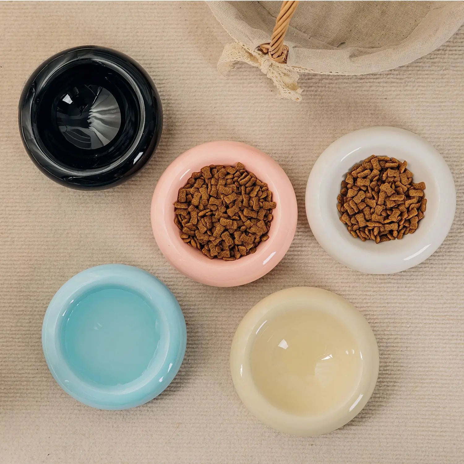 Round Ceramic Food Bowl for Cats