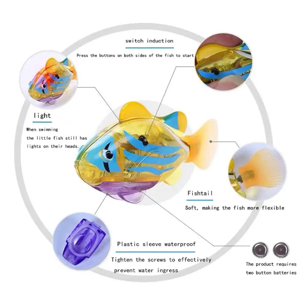 LED Lightup Fish Cat Toy Interactive Robot Fins