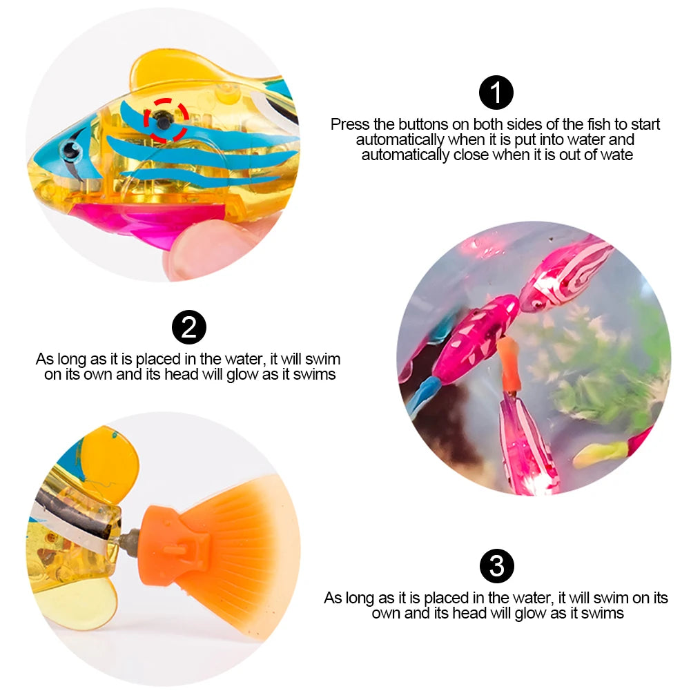 LED Lightup Fish Cat Toy Interactive Robot Fins