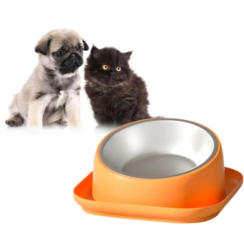 Round Tilted Cat Food Bowl with Spill Proof