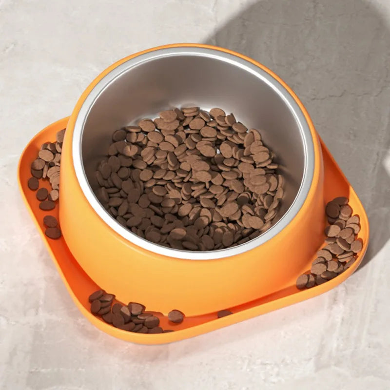 Round Tilted Cat Food Bowl with Spill Proof