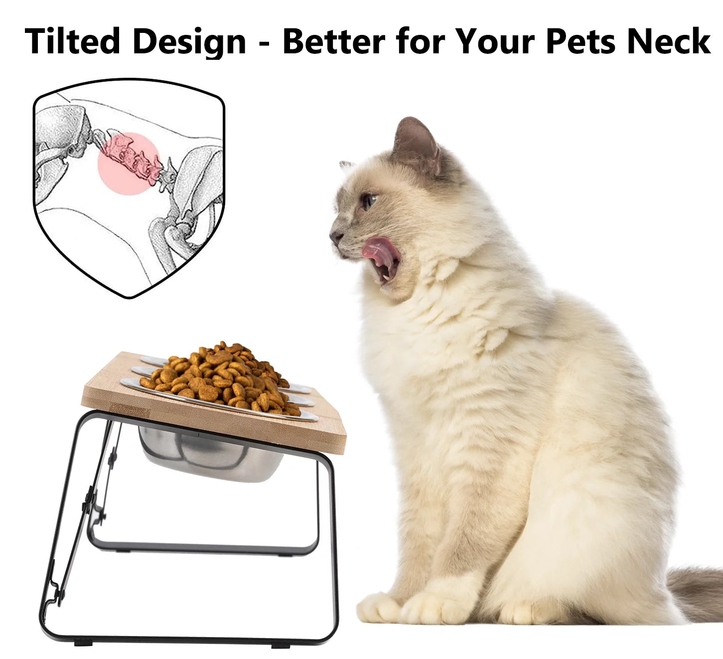 Elevated Cat Food Bowl 3 in One Set